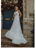 Spaghetti Straps Ivory Lace Tulle Graceful Wedding Dress